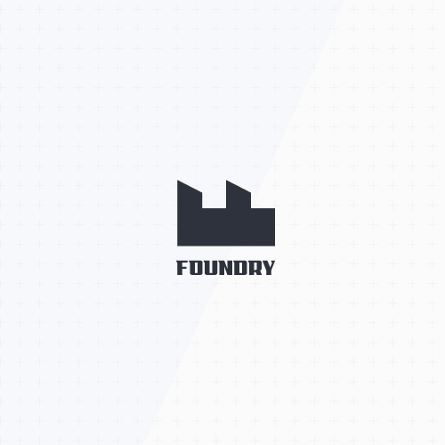 Foundry logo with the title 'minimalistic and abstract monogram'