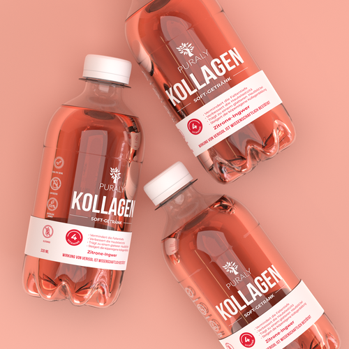 3D label with the title 'Puraly - Kollagen Softdrink'