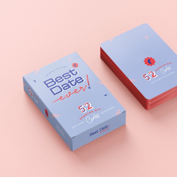 Couples design with the title 'Box design for a Scratch Off Card Game for Couples'