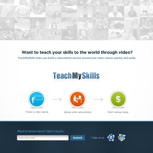 Coming soon design with the title 'Coming Soon Page for TeachMySkills'