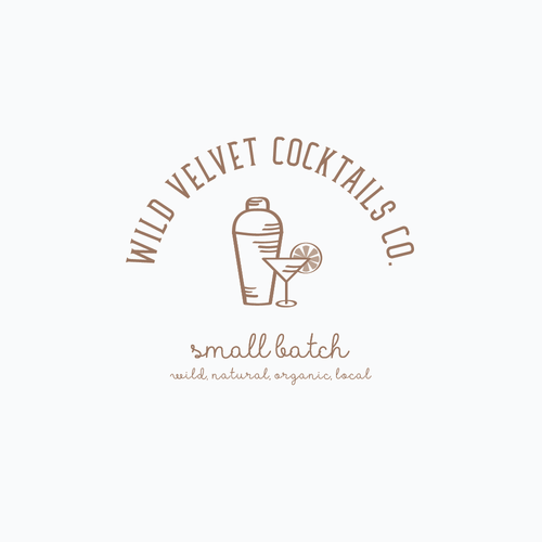 Pastel logo with the title 'wild velvet cocktails co'