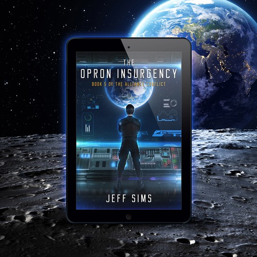 Space book cover with the title 'Create a book cover for the Alliance Conflict book series'