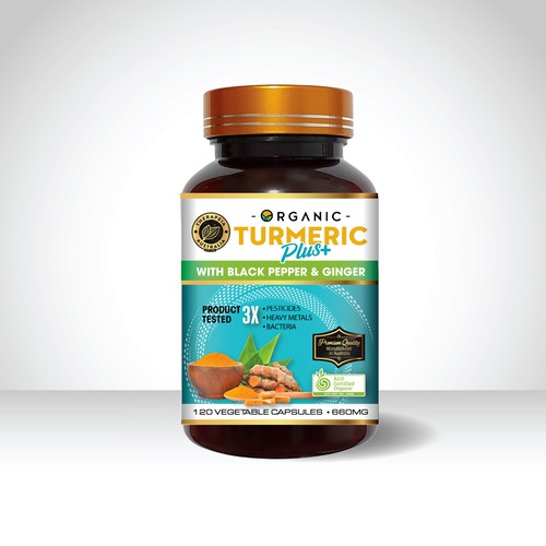 Ginger label with the title 'Design Entry for Supplement Label'