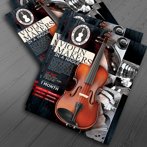 Violin design with the title 'Violin Flyer design'