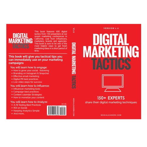 Marketing book cover with the title 'Book cover design for Digital Marketing Tacitics'