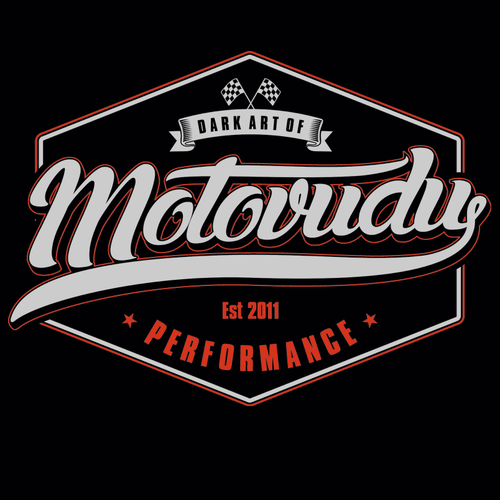 Mechanic design with the title 'cafe racer motovudu'