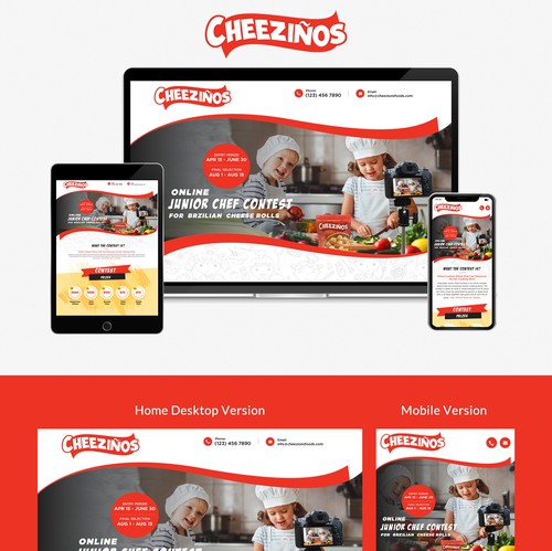 HTML5 design with the title 'Modern landing page for Chef contest'