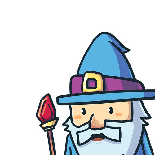Wizard design with the title 'Wizard Character Mascot Design'