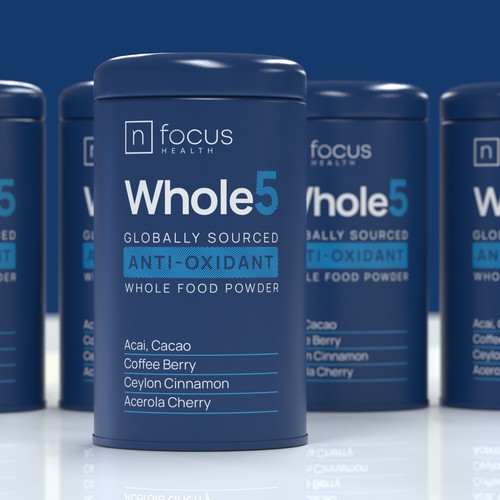 Blue label with the title 'Food Powder'