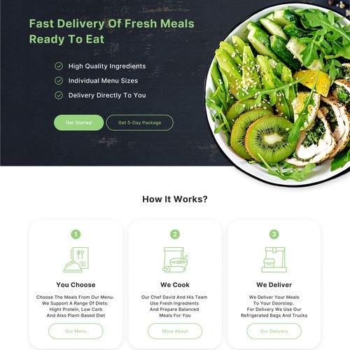 Food service design with the title 'Food Service Redesign Concept'
