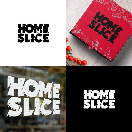 Pizza brand with the title 'Logo concept for HOME SLICE'