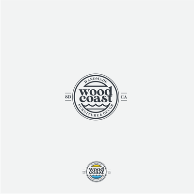 Minimalist logo badge for a San Diego-based woodworking business