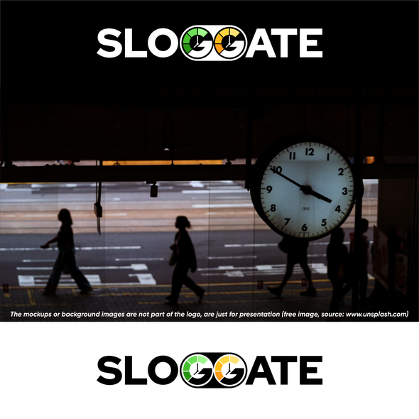 Clock logo with the title 'SLOGGATE'