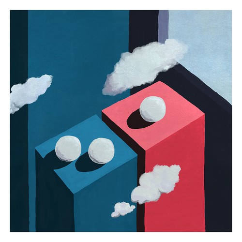 Surreal artwork with the title 'A Domino's Pizza Logo'