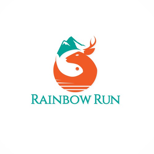Illusion design with the title 'Rainbow Run Logo'