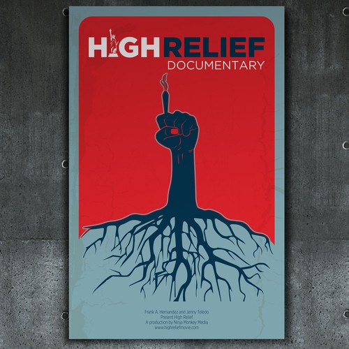 Entertainment design with the title 'High Relief Poster Design'