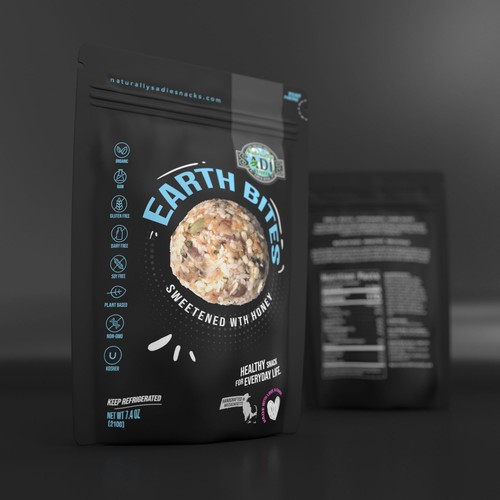 Blender 3D design with the title 'Earth Bites Packaging'