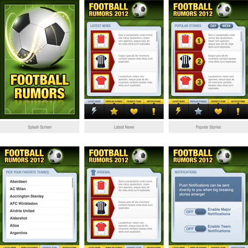 Interface design with the title 'iOS App'