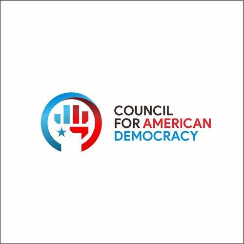 Politics logo with the title 'Minimalist, Clean Logo Council for American Democracy'