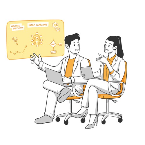 Business artwork with the title 'Tech Illustrations'