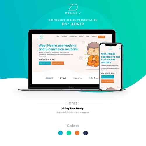 Software website with the title 'Creative Design For "Zen" Software Development Firm'