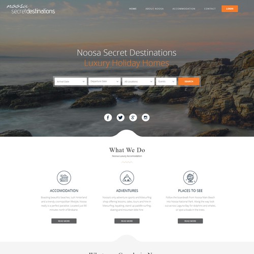 Illustrator website with the title 'Noosa Secret Destinations'