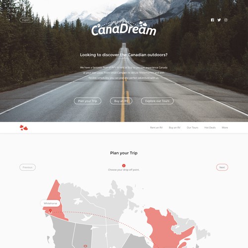 Rental website with the title 'RV Rental Website Concept - Part 1'