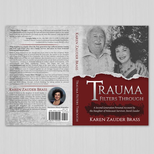 Old book cover with the title 'Trauma Filters Through by Karen Zauder Brass'
