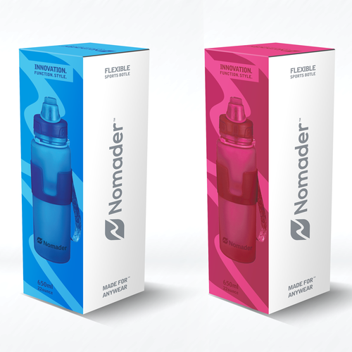 Sport packaging with the title 'Clean and modern looking package design for Nomader'