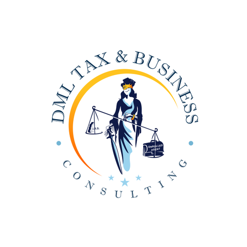 Lady design with the title 'DML Tax and Business Consulting'