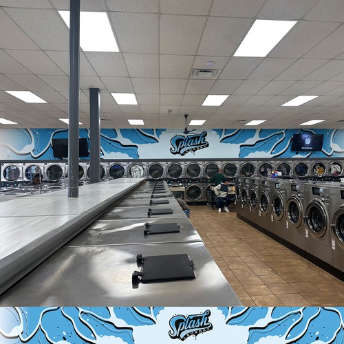 Laundry design with the title 'Wall Graphic Art'