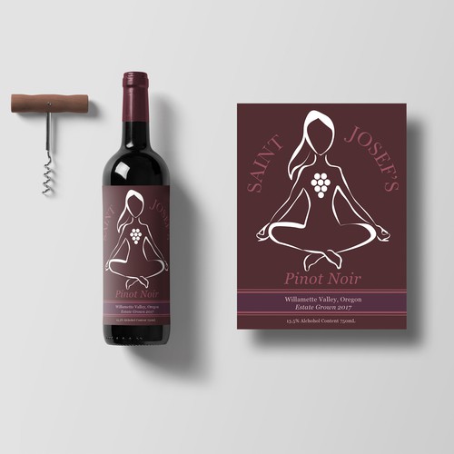 Vector label with the title 'Wine label for pinot noir. initial idea'
