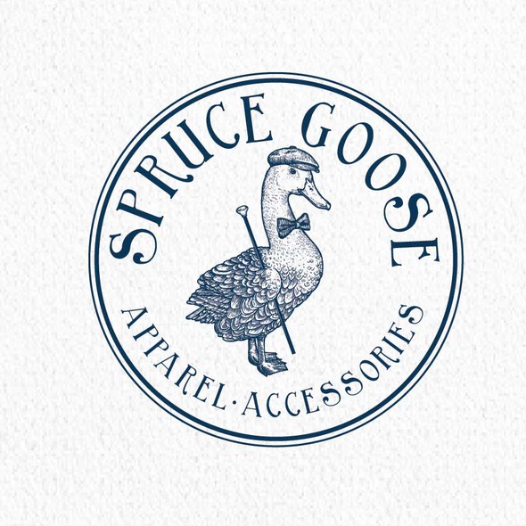 Engraved design with the title 'Spruce goose'