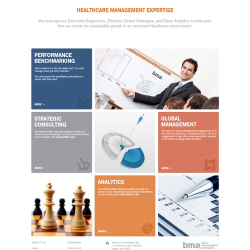 Simple website with the title 'website design for Bolh Management Advisors LLC'
