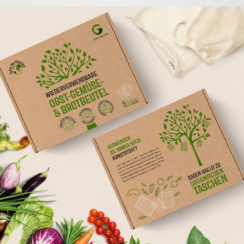 Pouch design with the title 'package and Logo design'