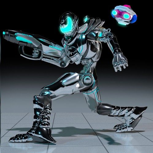 Cyborg design with the title 'Battle robot concept'