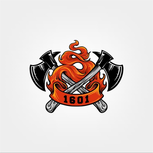 Bar and restaurant logo with the title 'Fire axe'