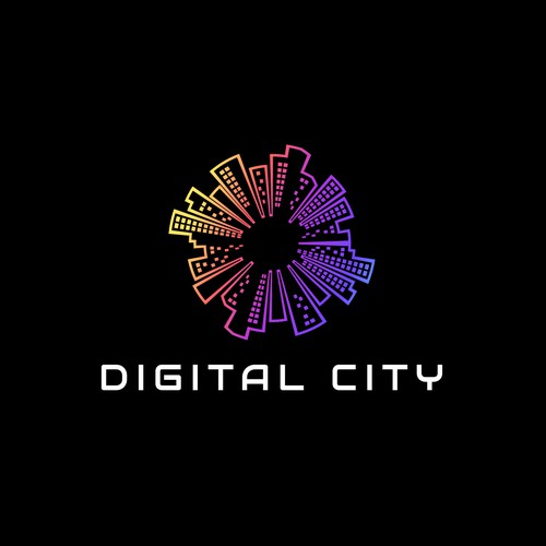 Futuristic brand with the title 'Seriös und modern soll unser DigitalHub sein'