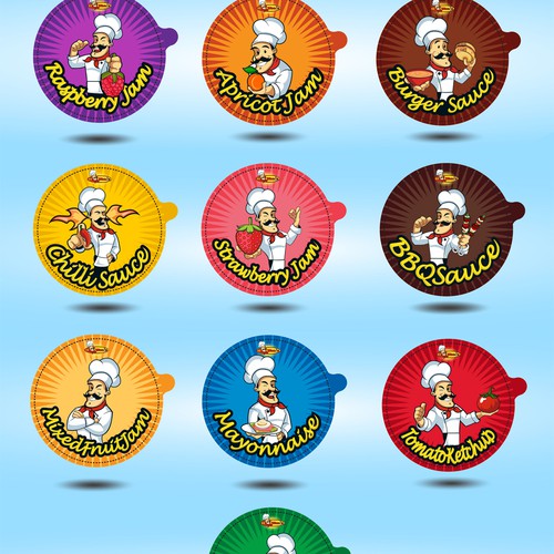 Sauce label with the title 'Character sauce label design'