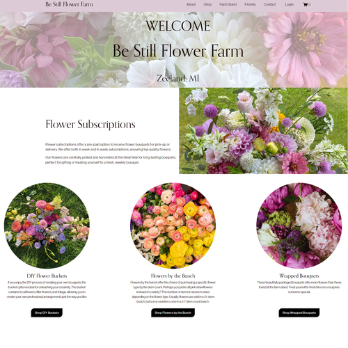 Florist design with the title 'E-commerce Website - Flower Farmer'