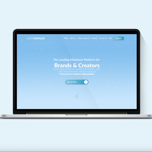 Statistics design with the title ' Social Media Influencer Website Home Page'