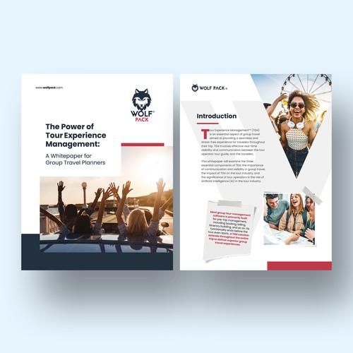 Travel agency design with the title 'Design Whitepaper for Travel Technology Company'