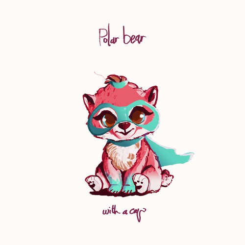 Cute animal design with the title 'super cute little polar bear '