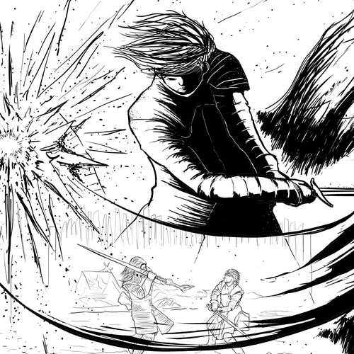 Canvas design with the title 'Jon Snow from Game of Throne'