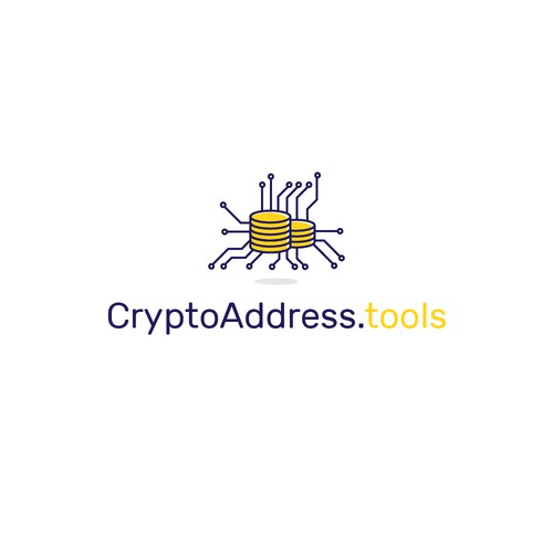 Bitcoin logo with the title 'CryptoAddress.tools'