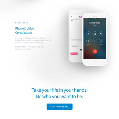Prototype design with the title 'Landing page design for an online coaching marketplace'