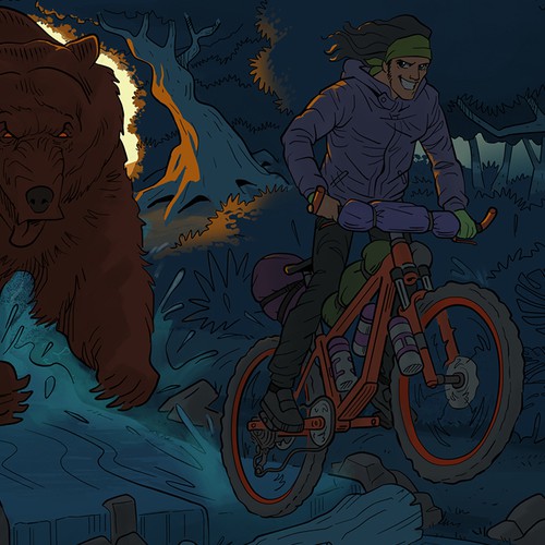 Bear illustration with the title 'Biker Illustration'