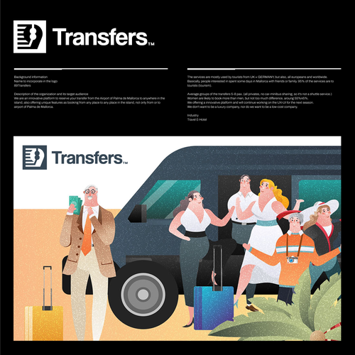 Web design logo with the title '89Transfers Logo Design'