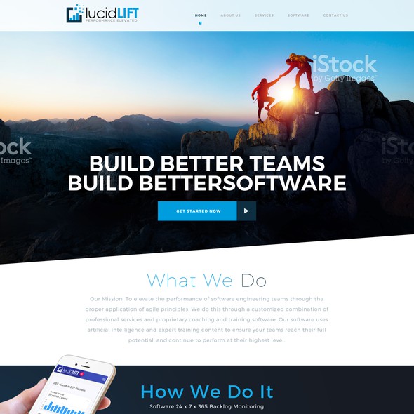 Responsive website with the title 'Webdesign for lucidLIFT'