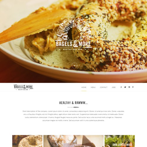 Restaurant website with the title 'Trendy theme for a restaurant'